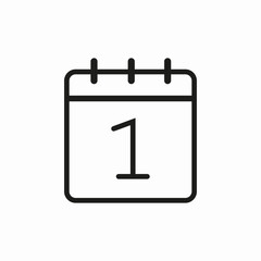 first day calendar icon sign vector
