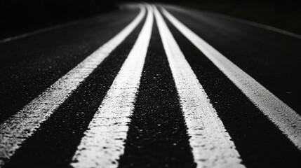 Vanishing point design with speed lines, black and white traffic trails, symbolizing motion