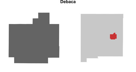 Debaca County (New Mexico) blank outline map set