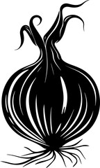Stylized Black Onion Illustration