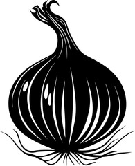 Stylized Black Onion Illustration