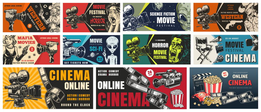 Posters for diverse movie genres online