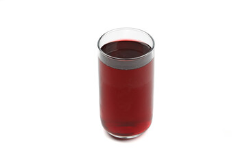 Pomegranate juice in a glass. Isolated on white background