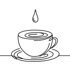 Cup with a droplet