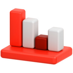 3D icon of a bar chart	
