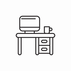 office table icon sign vector