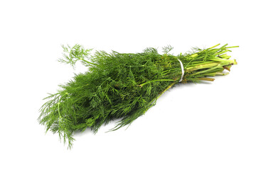 Fresh dill on white background,object isolated on white background