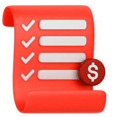 3D icon of an invoice	