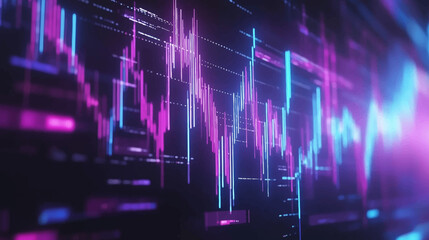 Digital technology futuristic big data orange purple background, cyber nano information, abstract communication, Ai innovation future tech data, internet network speed connection line dot illustration