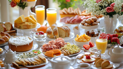 breakfast on the table.ai generative