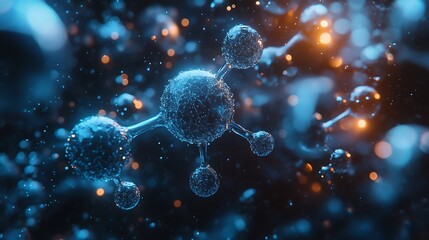 A close up of an isolated carbon molecule structure background