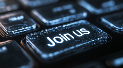Glowing Keyboard Button  Join Us   Recruitment  Team  Community  Online