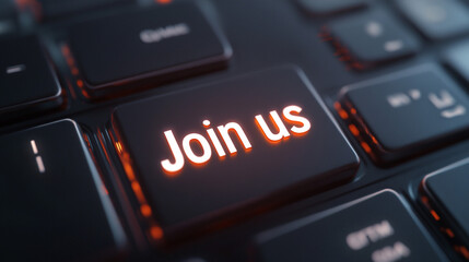 Join Us  Online Community Recruitment Keyboard Button
