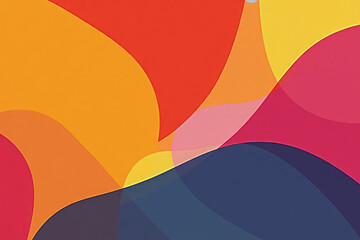 Abstract smooth artistic pattern in orange, pink and dark blue, symbolizing dynamic flow and movement