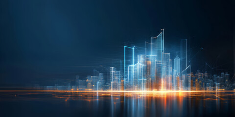 Naklejka premium Minimalist graphic illustration of city and building Outlines 