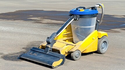 Obraz premium Compact vacuum cleaner designed for outdoor and indoor use efficiently cleans surfaces in various locations