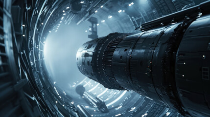 futuristic spaceship inside,.  