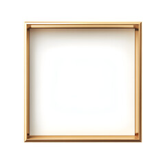 Obraz premium Sophisticated presentation space for artwork or design elements: empty golden frame on a white background