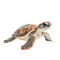 Obraz premium Sea turtle swimming gracefully with transparent background, ideal for marine life projects