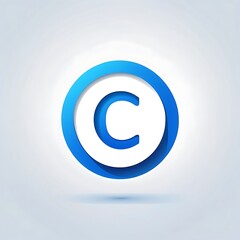 modern letter C blue icon logo design for UI/UX 