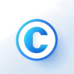 modern letter C blue icon logo design for UI/UX 