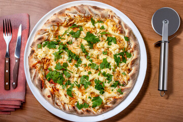 Shredded Chicken Pizza