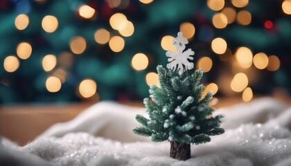 Christmas Background With Snowflakes And Christmas Tree