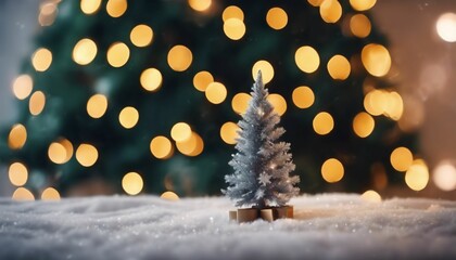 Christmas Background With Snowflakes And Christmas Tree
