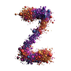 Vibrant Z: A Colorful Sphere Composition on a Black Canvas