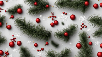 Christmas Background With Snowflakes And Christmas Tree