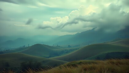 Obraz premium Surreal Whispering Winds in Mountainous Landscape