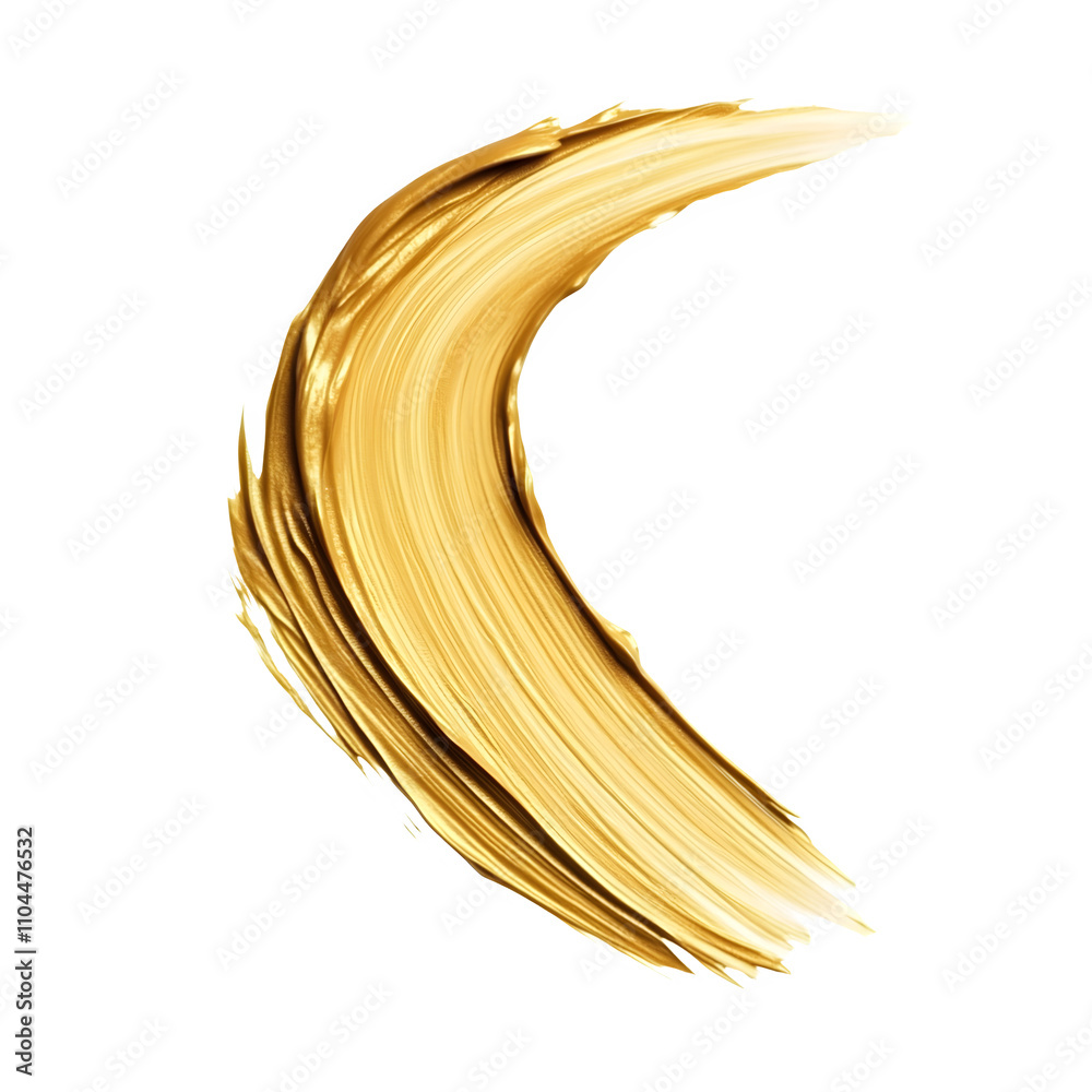 Aufkleber Golden crescent paint stroke adds a dynamic and elegant design element, ideal for bringing a luxurious touch to projects