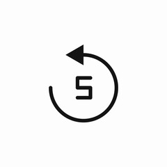 video 5 seconds seek back icon sign vector