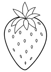 Strawberry Line Drawing for Coloring Page Fun and Easy Printable Art for Kids