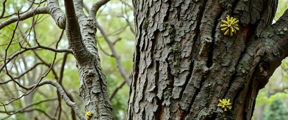 Obraz premium Splendid Art Nouveau Tree with Golden Flowers