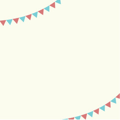 フラッグガーランド付きシンプルな正方形枠