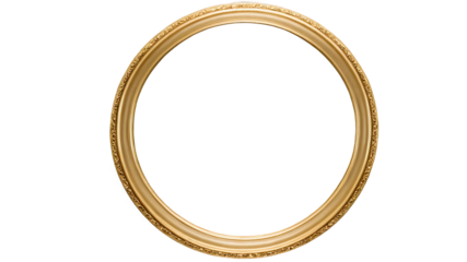 Round Golden Frame with Minimal Design Isolated
