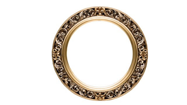 Ornate Gold Decorative Frame Isolated
