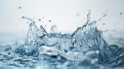 Water splash creating ripples on clear surface
