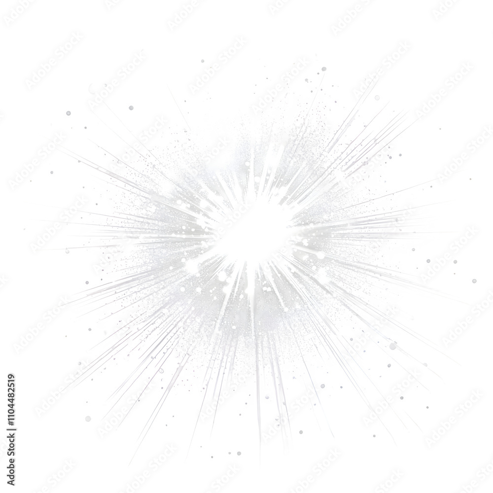 Poster glowing star radiating light beams on a transparent background, creating a magical and ethereal effe