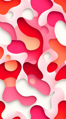 Vibrant Abstract Wallpaper Featuring Fluid Shapes in Shades of Red and Pink
