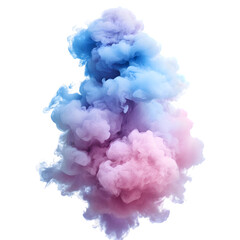 Fototapeta premium Abstract ethereal shape created by pink and blue smoke, perfect for digital art projects, isolated on transparent background