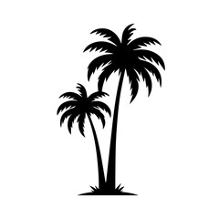 "Minimalist Black and White Palm Tree Silhouette Design"