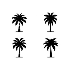 "Minimalist Black and White Palm Tree Silhouette Design"