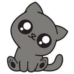 Cute Minimalist Cat Vector - Simple and Adorable Design