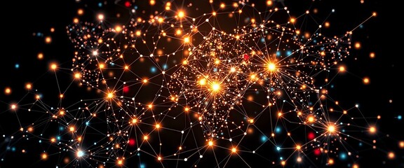 Obraz premium Cosmic Constellation Night Sky Starscape - Dynamic Abstract Data Visualization