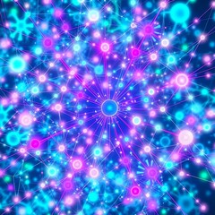 Neon Algorithm Constellation - Intricate Node Web