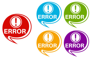 set error badge labels icon. caution maintenance symbol design template vector illustration