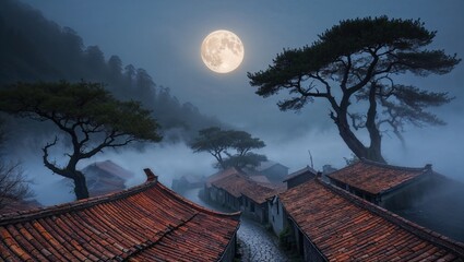 moon over the roof