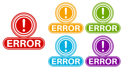 set sign error icon. trouble symbol template labels sticker design template vector illustration